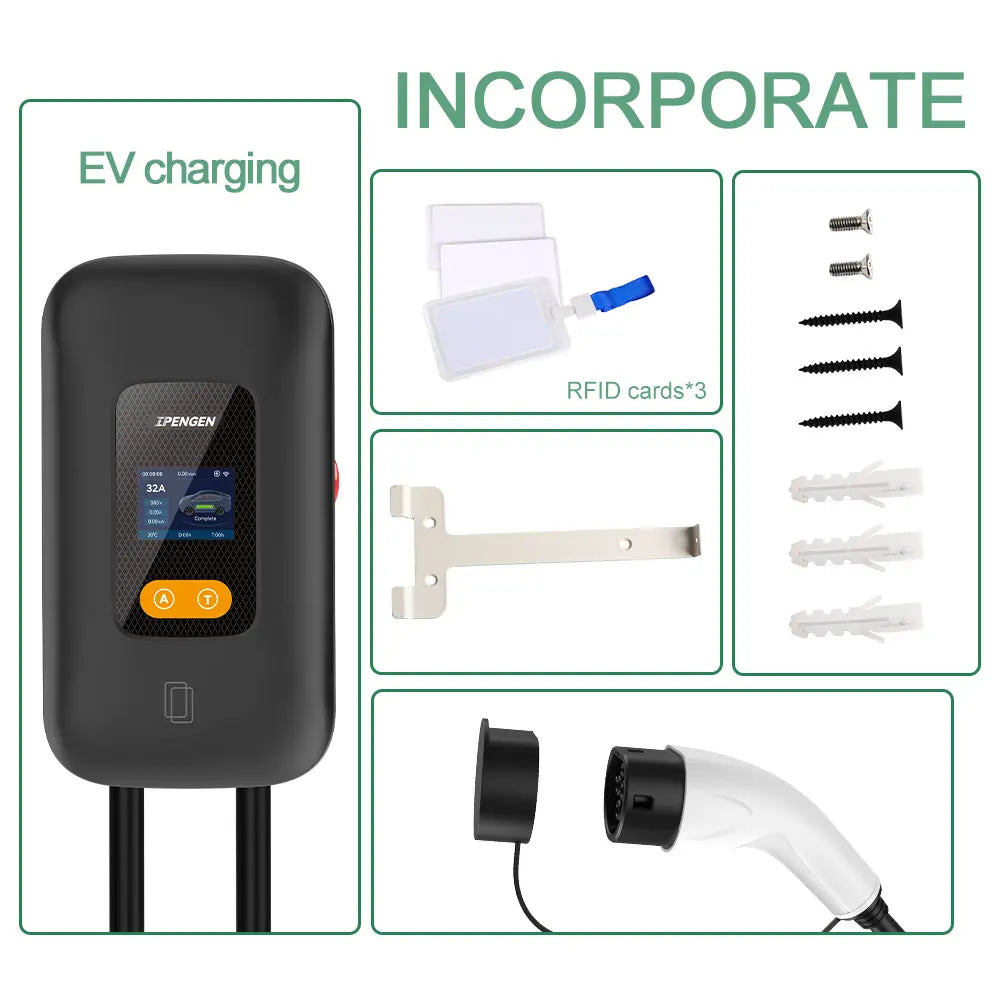 11KW EV Charger Station Type2 16A 3Phase Electric Car Charger