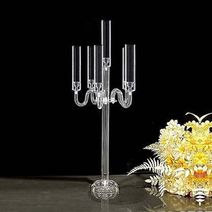 1 PCS 5 Arms Candelabra Acrylic Candle Holders
