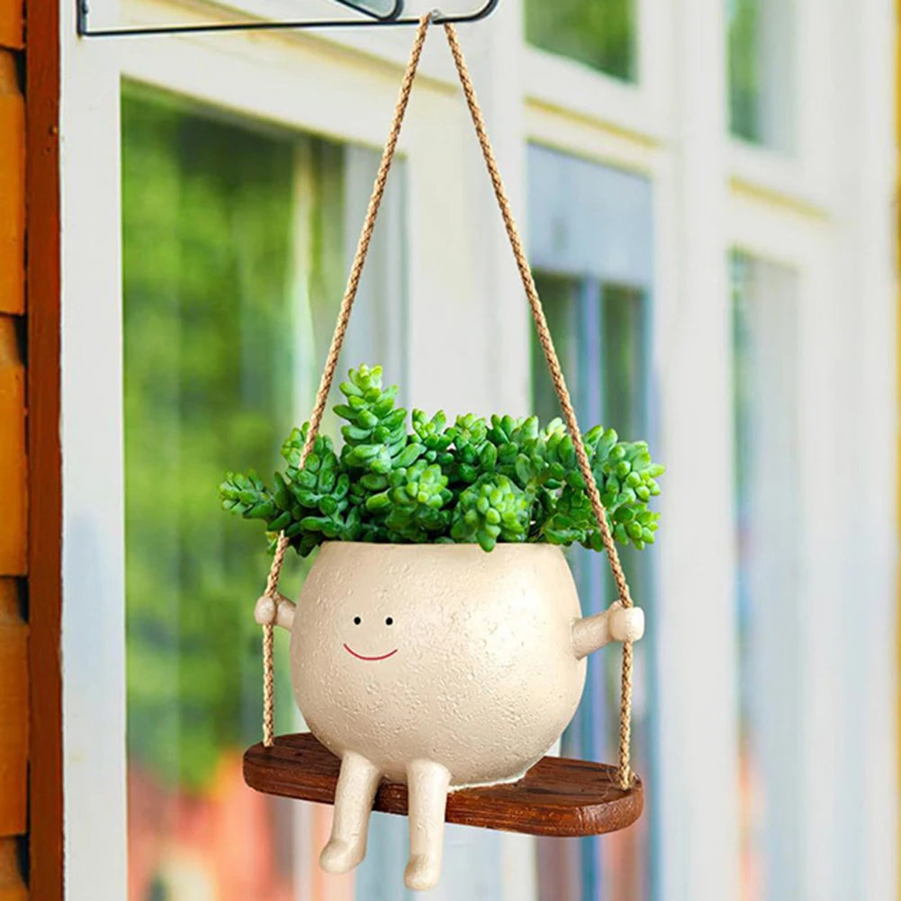 Swing Flower Container Resin Cartoon Flowerpot