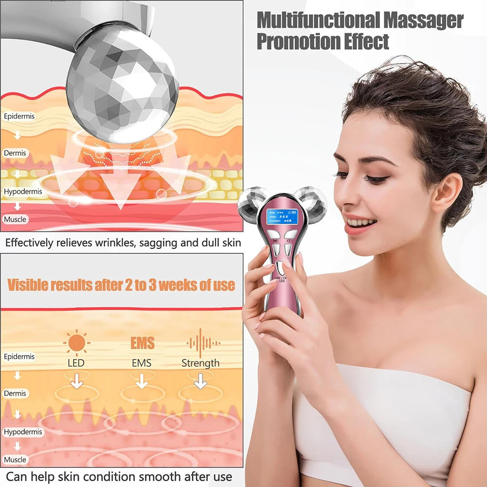 4D EMS Face Massager Roller