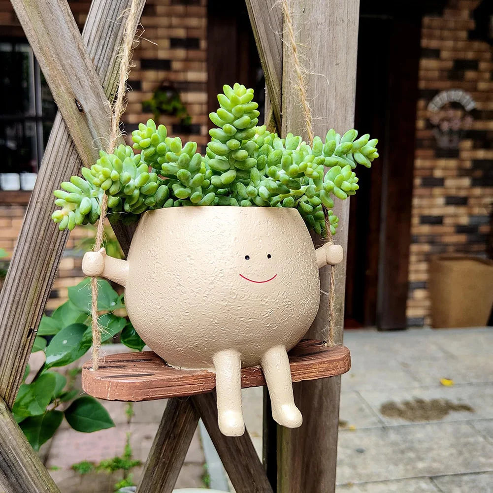 Swing Flower Container Resin Cartoon Flowerpot