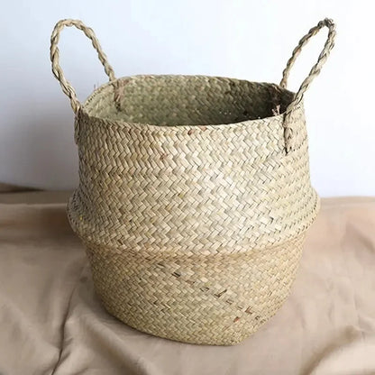 Wicker Basket Toy Organizer Folding Rattan