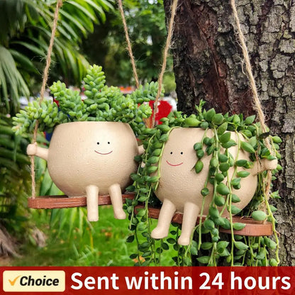 Swing Flower Container Resin Cartoon Flowerpot