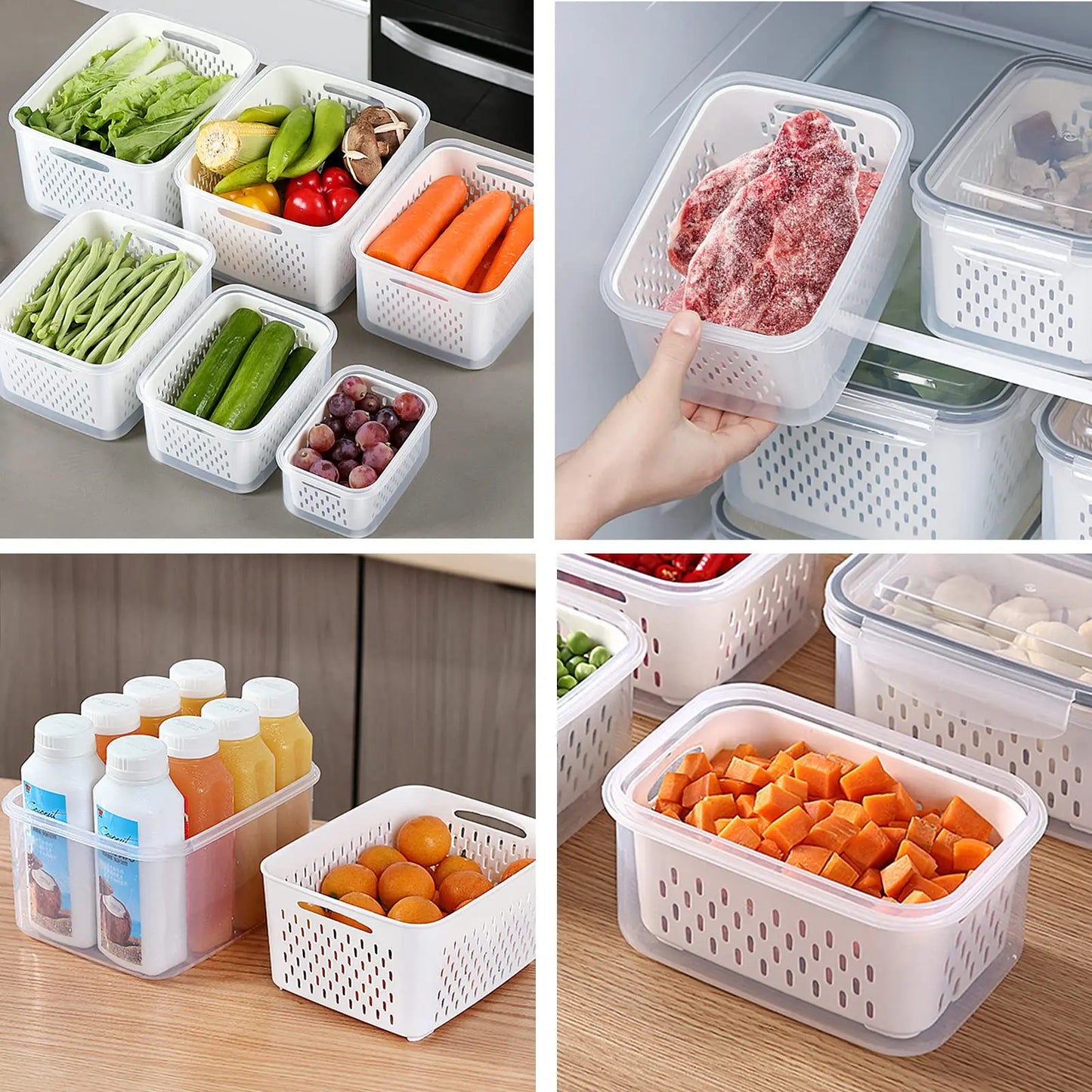 3Pack Fridge Food Storage Container Set