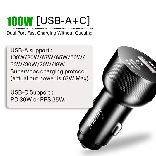 Car charger 100W, Cigarette Lighter plug