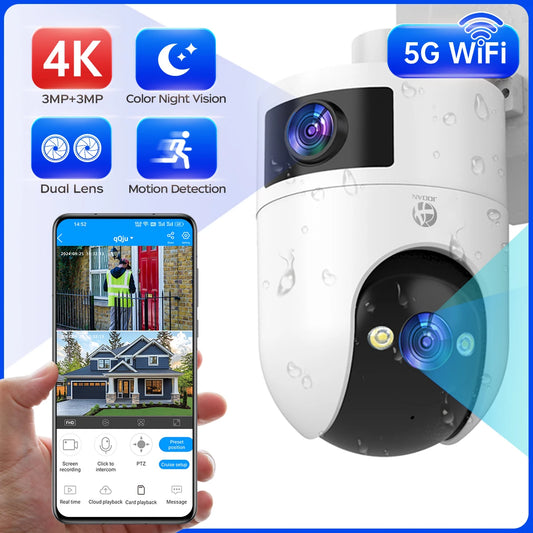 4K PTZ IP Camera Outdoor Waterproof Dual Lens