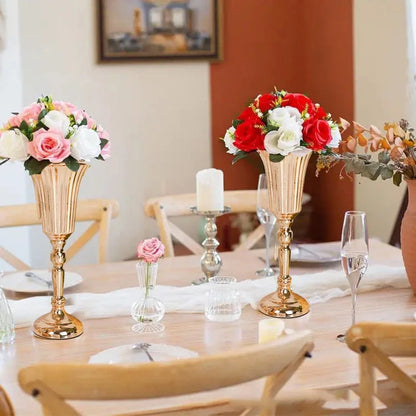 1PC Metal Trumpet Vases Wedding Party Props