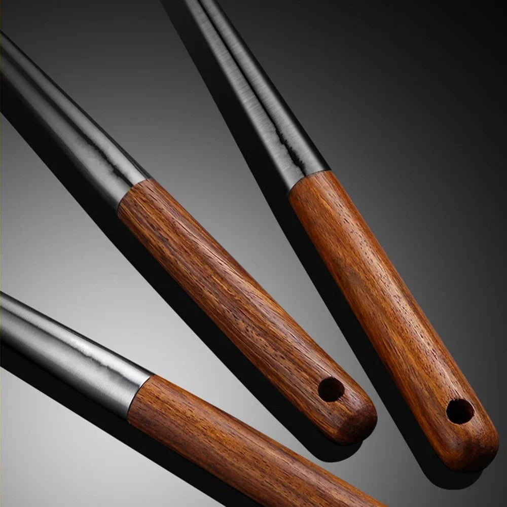 4Pcs Stainless Steel Spatula Spoon Wood Handle