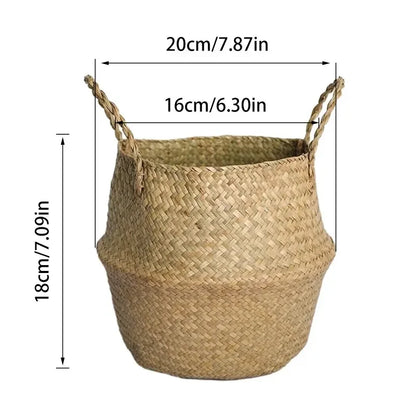 Wicker Basket Toy Organizer Folding Rattan