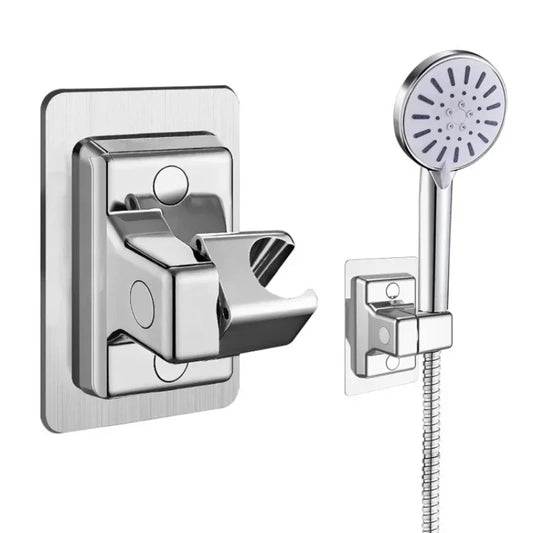 Adjustable wall-mounted shower head holder