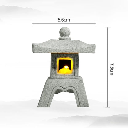 Mini Pagoda Lantern Light Garden Statue Micro Landscape Fish Tank