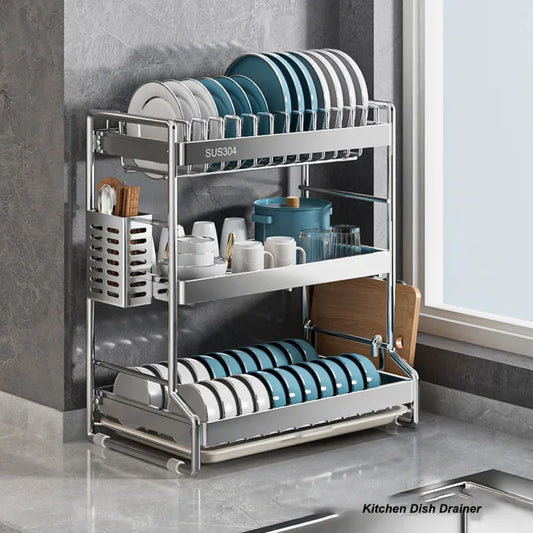 New Dish Drainer Kitchen Storage Organization Stainless Steels