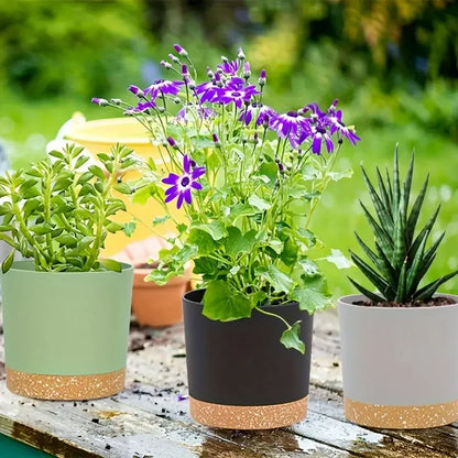 Flower Pot Set, Indoor Plant Pots With Drainage Holes