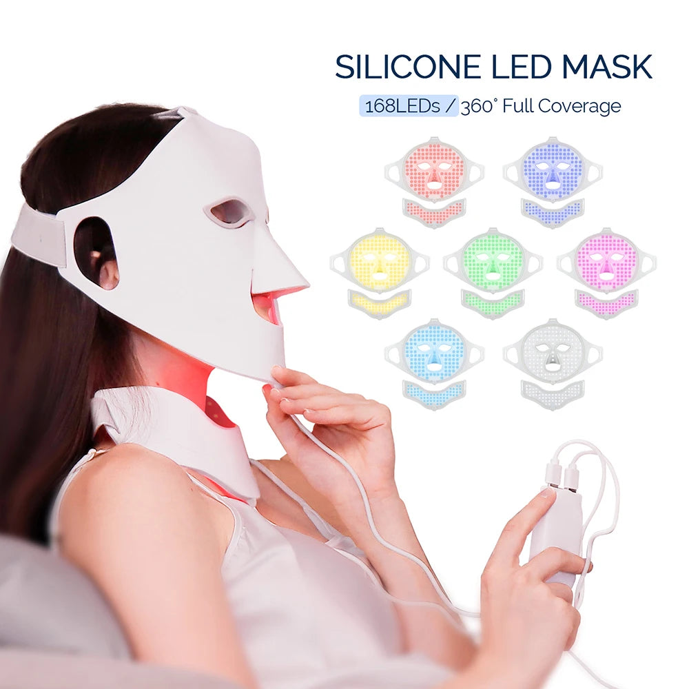 Face Neck Silicone LED Mask 7 Colors
