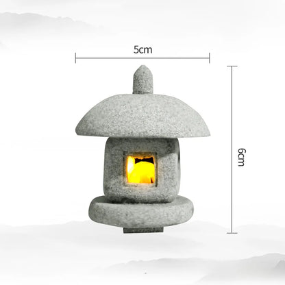 Mini Pagoda Lantern Light Garden Statue Micro Landscape Fish Tank