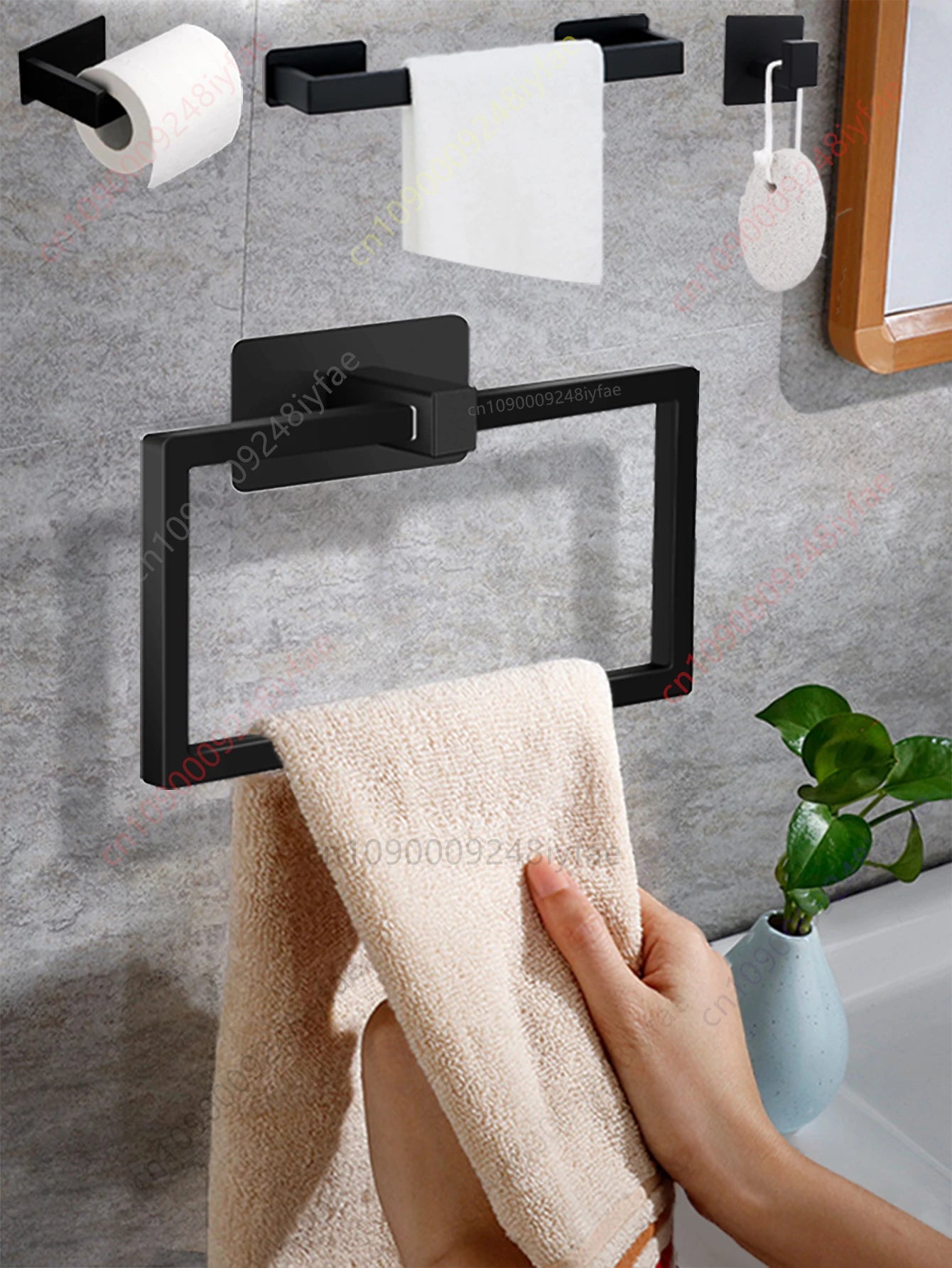 1-5PCS Towel Holder Bathroom Towel Bar Hanger