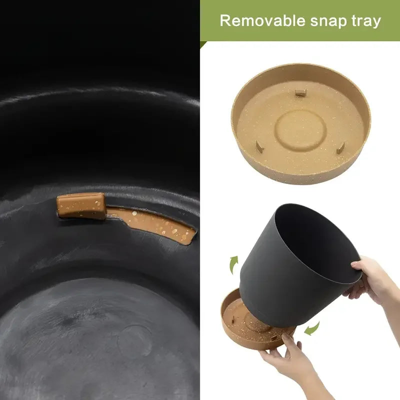 Flower Pot Set, Indoor Plant Pots With Drainage Holes