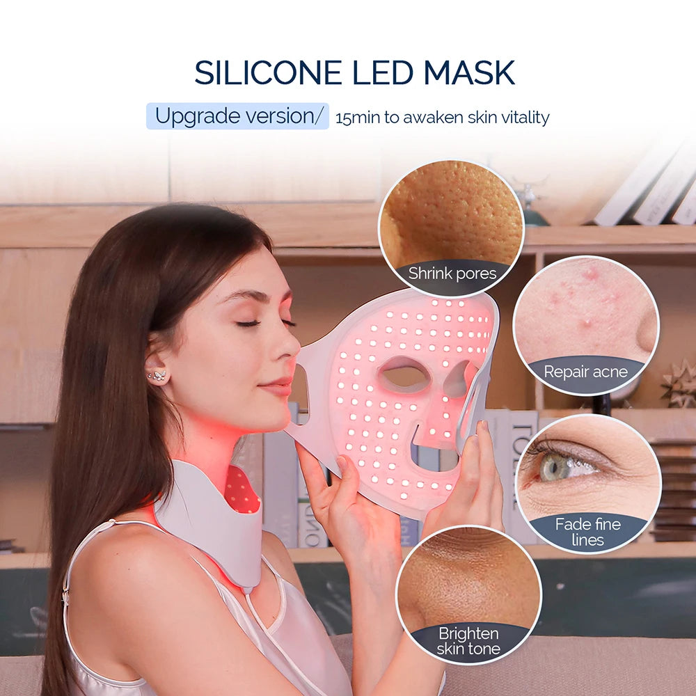 Face Neck Silicone LED Mask 7 Colors