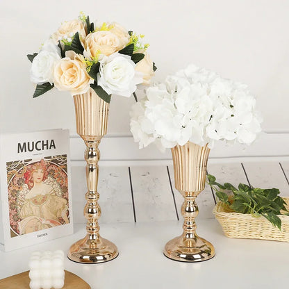 1PC Metal Trumpet Vases Wedding Party Props