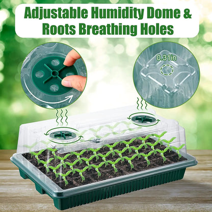 2 Packs, Seed Starter Trays With High Dome Germination Kit