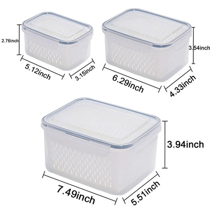 3Pack Fridge Food Storage Container Set