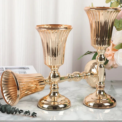 1PC Metal Trumpet Vases Wedding Party Props