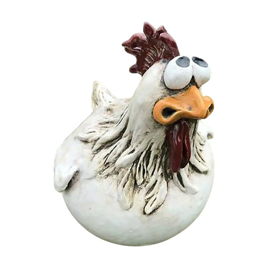 Funny Chicken Fence Decor Statues Resin Garden Farm