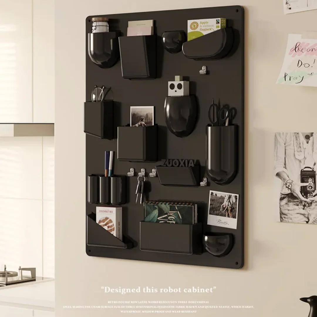 Wall-mounted Storage Rack with Hooks