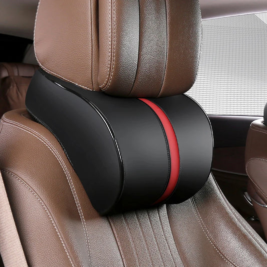 PU Leather Car Headrest Breathable Head Neck Rest Pillow